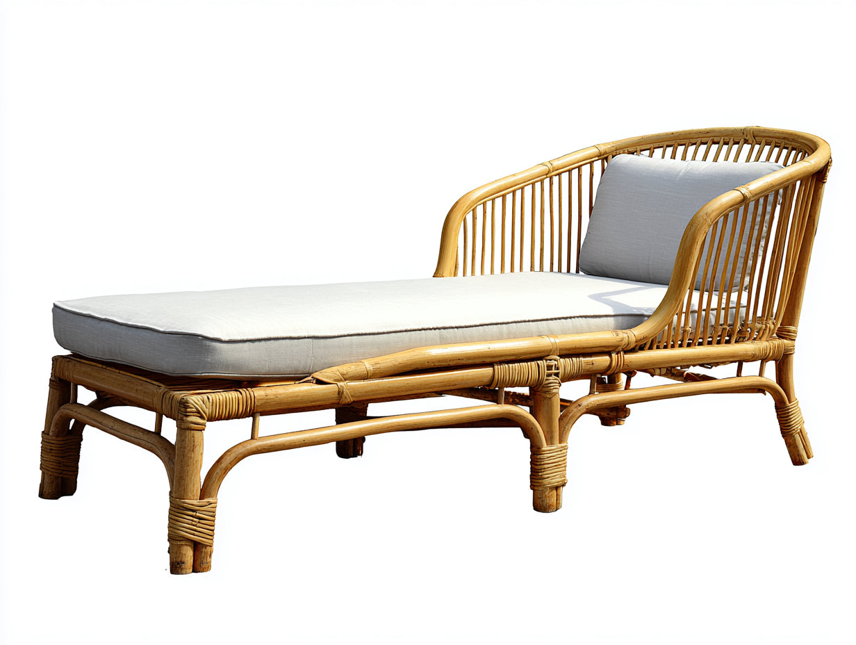Tumbonas de ratán natural 190x78x82 cm - miel - diseño envolvente para terraza y jardín
