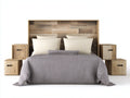 Cama doble de madera 200x160x120 cm - roble natural - diseño moderno