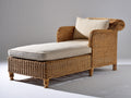 Tumbonas de ratán tejido 180 x 80 x 90 cm - Marrón natural - Diseño clásico con respaldo curvo y reposabrazos integrados