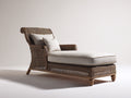 Tumbonas de ratán trenzado 192x84x96 cm - marrón natural - diseño clásico con respaldo alto para terraza y jardín