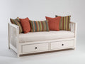 Sofás cama de madera con 2 cajones 205x96x90 cm - blanco y beige - diseño clásico para dormitorio