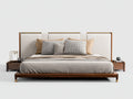 Cama doble de madera 200x160x110 cm - marrón oscuro - diseño moderno