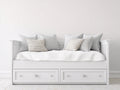 Sofás cama de madera con 2 cajones 207x97x92 cm - blanco - diseño clásico para dormitorio