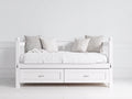 Sofás cama de madera 204 x 99 x 91 cm - Blanco - Diseño clásico con 2 cajones integrados