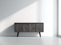 Mueble recibidor de madera con 4 puertas 150x42x80 cm - gris oscuro y negro - diseño moderno para entrada